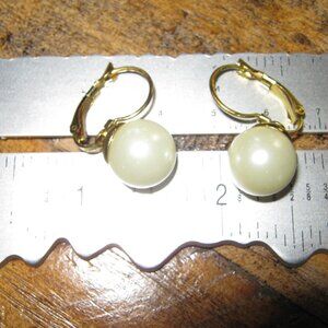 Vintage Gold & Pearl Drop Earrings